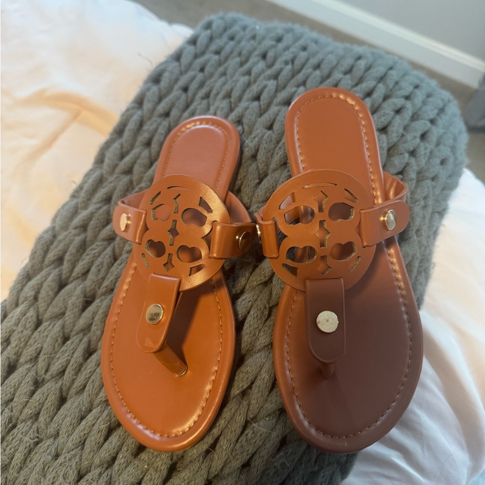 Brown Cutout Sandals